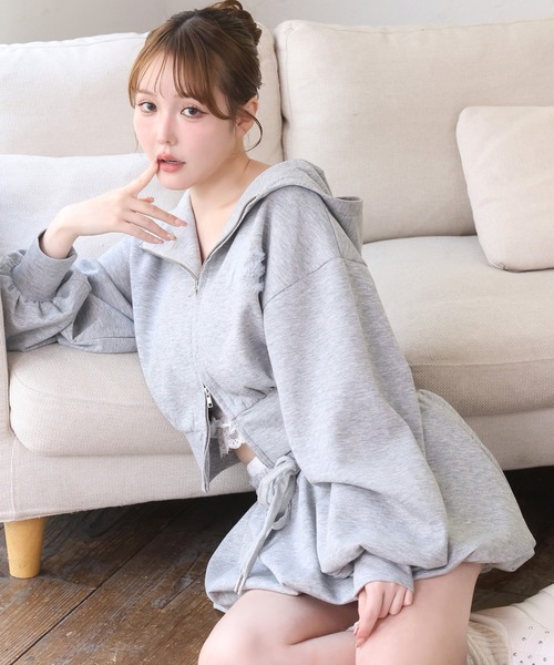 one after another NICE CLAUP（ワンアフターアナザーナイスクラップ）の「【セットアップ可能】カットバルーンスカート（スカート・レディース・オフホワイト/ピンク/サックスブルー/グレー/ブラック・FREE）」の13枚目の写真