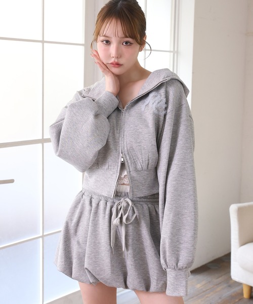 one after another NICE CLAUP（ワンアフターアナザーナイスクラップ）の「【セットアップ可能】カットバルーンスカート（スカート・レディース・オフホワイト/ピンク/サックスブルー/グレー/ブラック・FREE）」の10枚目の写真