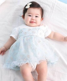 SLAP SLIP BABY | 【お揃い】ビスチェ風ドッキング花チュールカバーオールベビー(70~80cm)(ロンパース)