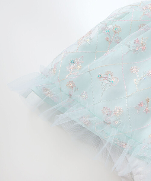 SLAP SLIP BABY（スラップスリップベビー）の「【お揃い】ビスチェ風ドッキング花チュールカバーオールベビー(70~80cm)（ロンパース・キッズ・ブルー系その他/ピンク系その他・70cm/80ｃｍ）」の7枚目の写真