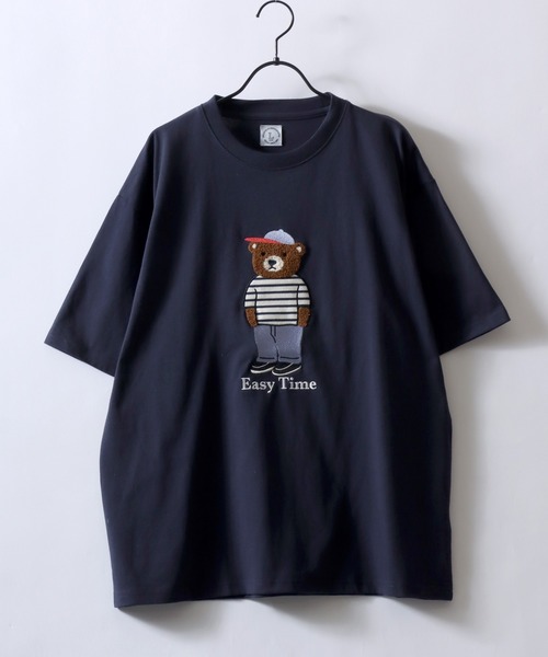 SITRY(シトリー)の「Bear Embroidery Sweat Shirt/接触冷感 オーバーサイズ クマ サガラ刺繍 半袖Tシャツ レディース メンズ(Tシャツ/カットソー・メンズ・ホワイト/ネイビー/ブラック/ホワイト系その他・L/M)」の6枚目の写真