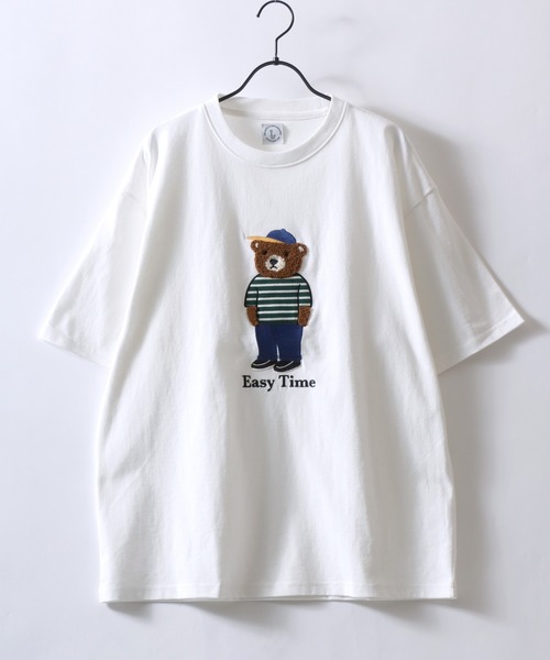 SITRY(シトリー)の「Bear Embroidery Sweat Shirt/接触冷感 オーバーサイズ クマ サガラ刺繍 半袖Tシャツ レディース メンズ(Tシャツ/カットソー・メンズ・ホワイト/ネイビー/ブラック/ホワイト系その他・L/M)」の5枚目の写真