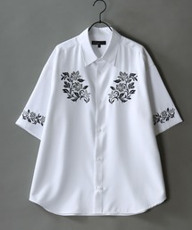Flower Embroidery Shirt/花刺繍 ビッグシルエット 半袖シャツ
