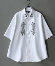 Flower Embroidery Shirt/花刺繍 ビッグシルエット 半袖シャツ