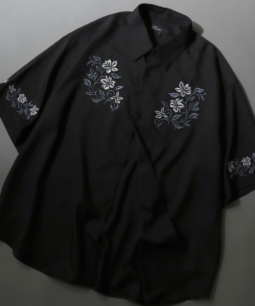 SITRY（シトリー）の「Flower Embroidery Shirt/花刺繍 ビッグシルエット 半袖シャツ（シャツ/ブラウス・メンズ・ホワイト/ホワイト系その他/ブラック/ブラック系その他・LL/M/L）」の19枚目の写真