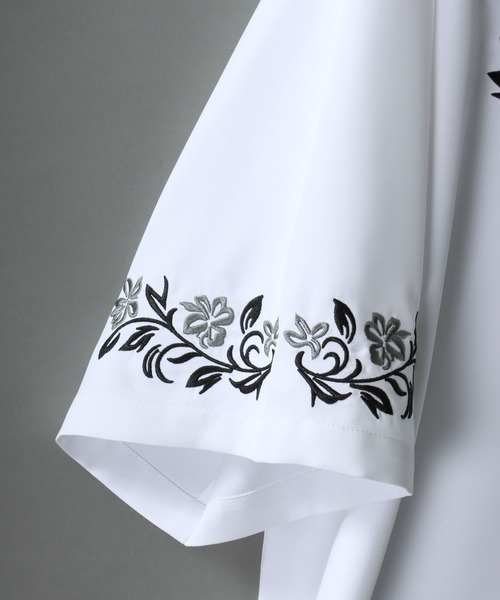 SITRY（シトリー）の「Flower Embroidery Shirt/花刺繍 ビッグシルエット 半袖シャツ（シャツ/ブラウス・メンズ・ホワイト/ホワイト系その他/ブラック/ブラック系その他・LL/M/L）」の11枚目の写真