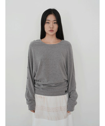 PEEVES PEEVES（フィブス フィブス）の「Split Button Open Sleeve Top / Grey（ニット/セーター）」