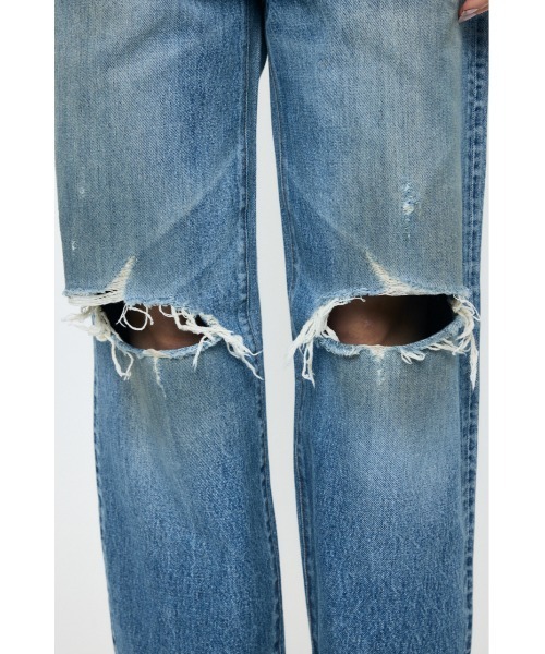MOUSSY(マウジー)の「MIDRISE DAMAGED SLIM STRAIGHT(デニムパンツ・レディース・ブルー・0/1/2)」の14枚目の写真