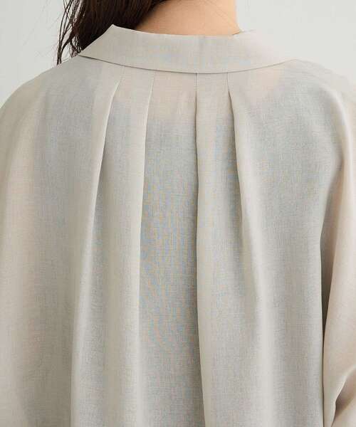 Green Parks(グリーンパークス)の「開襟シアーシャツジャケット(シャツ/ブラウス・レディース・グレイッシュベージュ/ブラック/チェック/レッド・FREE)」の15枚目の写真