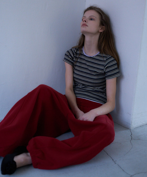 LARTIGENT(ラーティゼン)の「L23 STRIPE SLIM T-SHIRT(VIOLET)(Tシャツ/カットソー・レディース・その他・FREE)」の1枚目の写真