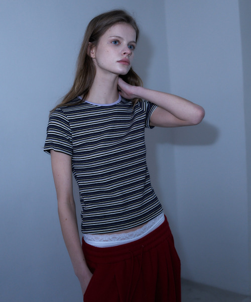 LARTIGENT(ラーティゼン)の「L23 STRIPE SLIM T-SHIRT(VIOLET)(Tシャツ/カットソー・レディース・その他・FREE)」の4枚目の写真