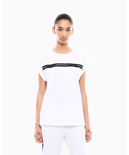 EMPORIO ARMANI EA7(エンポリオアルマーニイーエーセブン)の「<オンライン限定>【エンポリオ アルマーニ EA7】Logo Series Tシャツ コットンジャージー(Tシャツ/カットソー・レディース・ホワイト・LARGE/MEDIUM/SMALL)」の1枚目の写真