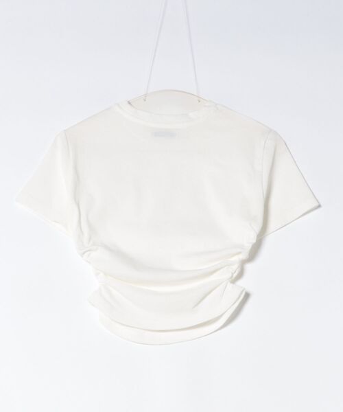 L.H.P(エルエイチピー)の「CLANE/SHIRRED HEM COMPACT TOPS(Tシャツ/カットソー・レディース・ホワイト/ブラック・1)」の3枚目の写真