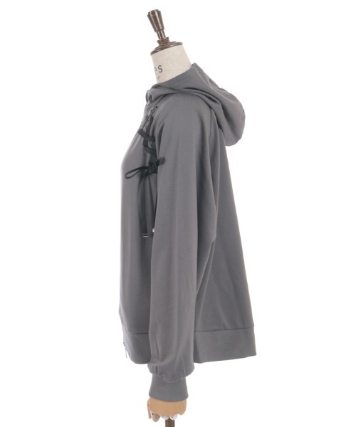 axes femme（アクシーズファム）の「ＵＶカット編み上げパーカー（カーディガン/ボレロ・レディース・サックスブルー/イエロー/チャコール/ホワイト・FREE）」の15枚目の写真