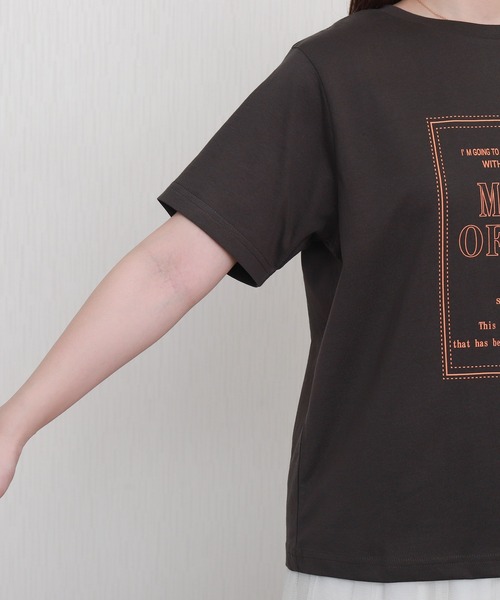 libelle more(リベル モア)の「USAコットンプリント刺繍Tシャツ【接触冷感】(Tシャツ/カットソー・レディース・チャコールグレー/オフホワイト/ブラック/ブラウン・M/L)」の12枚目の写真