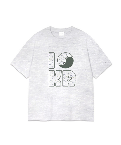 RANDOMOFF(ランダムオフ)の「I LOVE KR OVER FIT T-SHIRT (3color)(Tシャツ/カットソー・レディース・ライトグレー/ホワイト/ブラック・SMALL/MEDIUM/LARGE/X-LARGE)」の3枚目の写真
