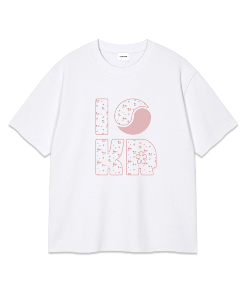 RANDOMOFF(ランダムオフ)の「I LOVE KR OVER FIT T-SHIRT (3color)(Tシャツ/カットソー・レディース・ライトグレー/ホワイト/ブラック・SMALL/MEDIUM/LARGE/X-LARGE)」の4枚目の写真