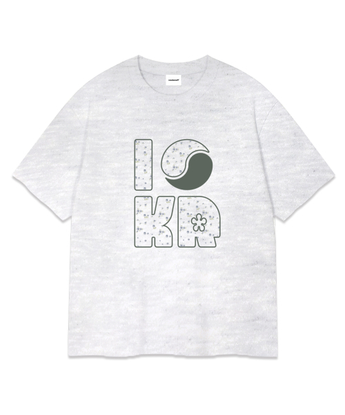 RANDOMOFF(ランダムオフ)の「I LOVE KR OVER FIT T-SHIRT (3color)(Tシャツ/カットソー・レディース・ライトグレー/ホワイト/ブラック・SMALL/MEDIUM/LARGE/X-LARGE)」の6枚目の写真