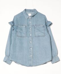 ROSE BUD | LIGHT OZ FRILL DENIM SHIRT(シャツ/ブラウス)