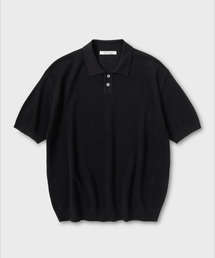NONBLANK（ノンブランク）の「リネンクールタッチカラーニット_BLACK（ポロシャツ）」