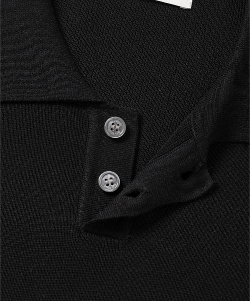 NONBLANK(ノンブランク)の「リネンクールタッチカラーニット_BLACK(ポロシャツ・メンズ・ブラック・MEDIUM/LARGE)」の4枚目の写真