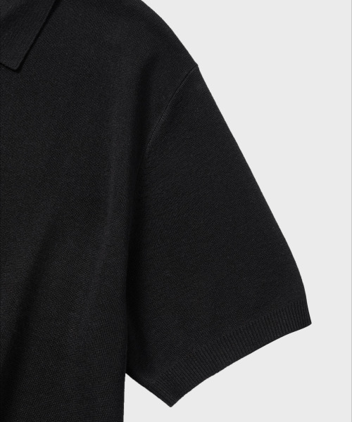 NONBLANK(ノンブランク)の「リネンクールタッチカラーニット_BLACK(ポロシャツ・メンズ・ブラック・MEDIUM/LARGE)」の6枚目の写真