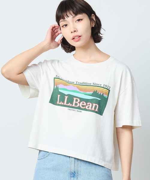 L.L.Bean(エルエルビーン)の「サンウォッシュ・ティ、半袖 クロップド・ボクシー クルーネック ロゴ 米国フィット・プチ(Tシャツ/カットソー・レディース・ブルー系/ホワイト/パープル系・MEDIUM/LARGE/SMALL)」の19枚目の写真