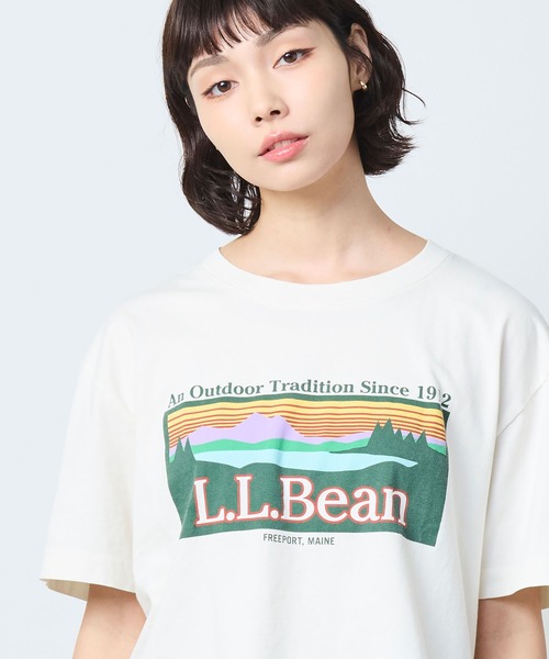 L.L.Bean(エルエルビーン)の「サンウォッシュ・ティ、半袖 クロップド・ボクシー クルーネック ロゴ 米国フィット・プチ(Tシャツ/カットソー・レディース・ブルー系/ホワイト/パープル系・MEDIUM/LARGE/SMALL)」の22枚目の写真