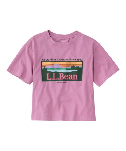 L.L.Bean(エルエルビーン)の「サンウォッシュ・ティ、半袖 クロップド・ボクシー クルーネック ロゴ 米国フィット・プチ(Tシャツ/カットソー・レディース・ブルー系/ホワイト/パープル系・MEDIUM/LARGE/SMALL)」の13枚目の写真