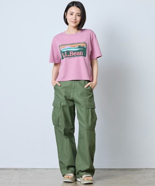 L.L.Bean(エルエルビーン)の「サンウォッシュ・ティ、半袖 クロップド・ボクシー クルーネック ロゴ 米国フィット・プチ(Tシャツ/カットソー・レディース・ブルー系/ホワイト/パープル系・MEDIUM/LARGE/SMALL)」の16枚目の写真