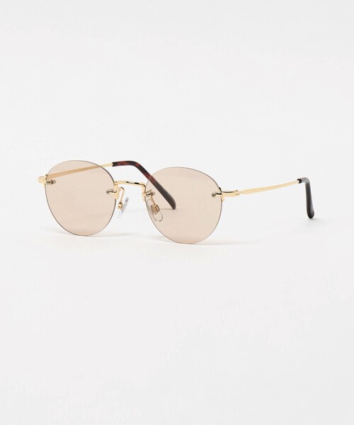 green label relaxing(グリーンレーベルリラクシング)の「GLR メタル リムレス ファッション用グラス(サングラス・メンズ・ダークブラウン/ダークグレー・FREE)」の3枚目の写真