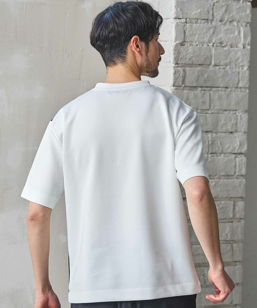 MEN'S BIGI（メンズビギ）の「ポンチ×梨地Wフェイス切替Tシャツ（Tシャツ/カットソー・メンズ・ブラック/ホワイト系その他/ホワイト・04/03/02）」の6枚目の写真