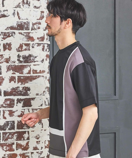 MEN'S BIGI（メンズビギ）の「ポンチ×梨地Wフェイス切替Tシャツ（Tシャツ/カットソー・メンズ・ブラック/ホワイト系その他/ホワイト・04/03/02）」の18枚目の写真