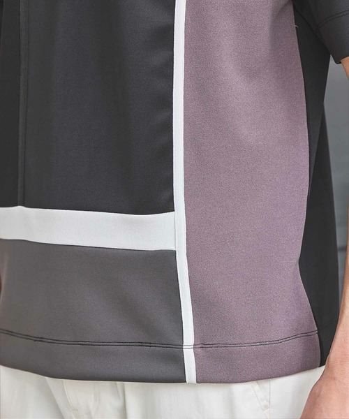 MEN'S BIGI（メンズビギ）の「ポンチ×梨地Wフェイス切替Tシャツ（Tシャツ/カットソー・メンズ・ブラック/ホワイト系その他/ホワイト・04/03/02）」の20枚目の写真