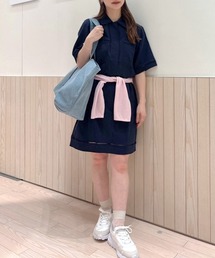 suzuki takayuki shirt dress シャツドレス　ワンピース puff-sleeve shirt dress（シャツワンピース）｜suzuki takayuki