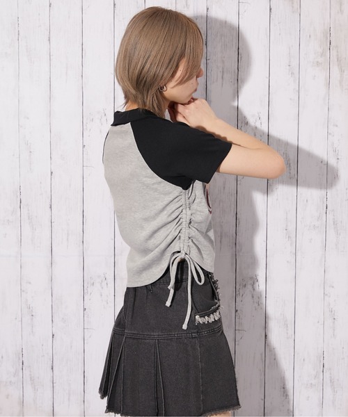 GORGE(ゴージ)の「《配色ラグラン×英字ロゴ》スキッパーTシャツ/ストリート/春夏/全2色(Tシャツ/カットソー・レディース・オフホワイト/杢グレー・F)」の7枚目の写真