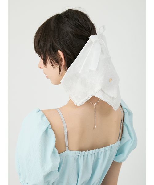 LILY BROWN(リリーブラウン)の「コットンレースバレッタ(その他ヘアアクセサリー・レディース・イエロー/ドット/ホワイト/ピンク・F)」の2枚目の写真