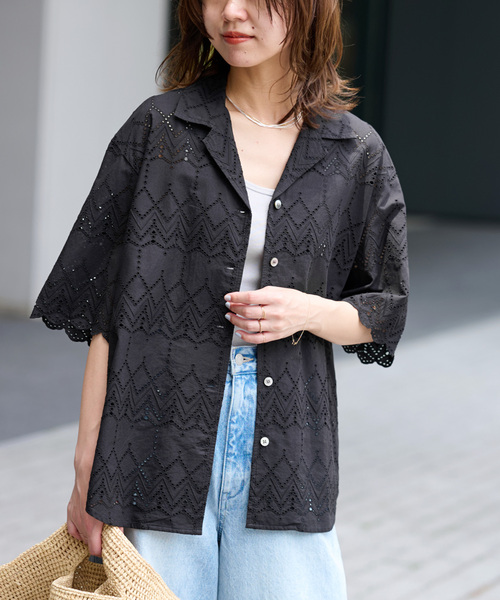 雑誌掲載♪カットワーク刺繍オフショルブラウス クロエ」“フラワーカットワーク刺繍”ブラウス｜この春は“襟インパクト