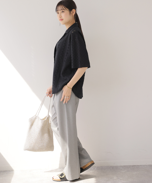 JOURNAL STANDARD relume(ジャーナルスタンダード レリューム)の「《一部WEB限定追加》コットンカットワーク刺繍開襟シャツ(シャツ/ブラウス・レディース・ホワイト/ブラック/ブラック系その他/ホワイト系その他・FREE)」の12枚目の写真