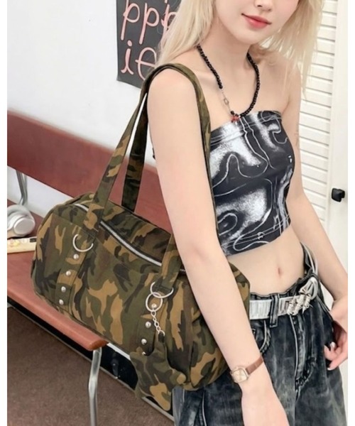CHEER(チアー)の「スタッズライン・カモフラボストンバッグ(トートバッグ・レディース・カモフラージュ/パープル系その他・フリー)」の10枚目の写真