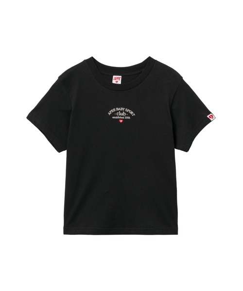 A BATHING APE(アベイシングエイプ)の「APEE BABY EMBROIDERY CROP TEE(Tシャツ/カットソー・レディース・ブラック/ホワイト/ブルー・X-SMALL/SMALL)」の3枚目の写真