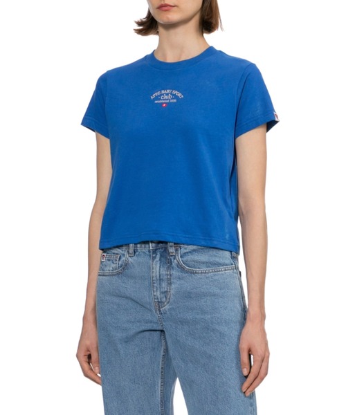 A BATHING APE(アベイシングエイプ)の「APEE BABY EMBROIDERY CROP TEE(Tシャツ/カットソー・レディース・ブラック/ホワイト/ブルー・X-SMALL/SMALL)」の9枚目の写真