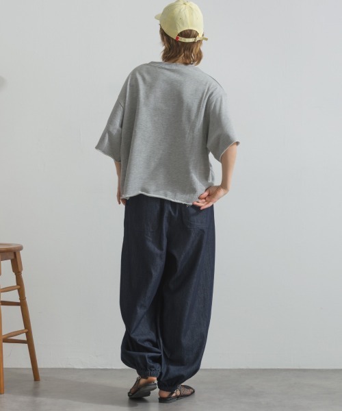 OMNES(オムネス)の「カレッジプリントスウェット半袖Tシャツ(Tシャツ/カットソー・レディース・ライトグレー/チャコールグレー/ライトブルー/アイボリー/グリーン・FREE)」の20枚目の写真