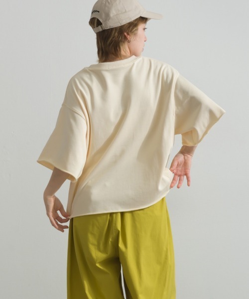 OMNES(オムネス)の「カレッジプリントスウェット半袖Tシャツ(Tシャツ/カットソー・レディース・ライトグレー/チャコールグレー/ライトブルー/アイボリー/グリーン・FREE)」の8枚目の写真