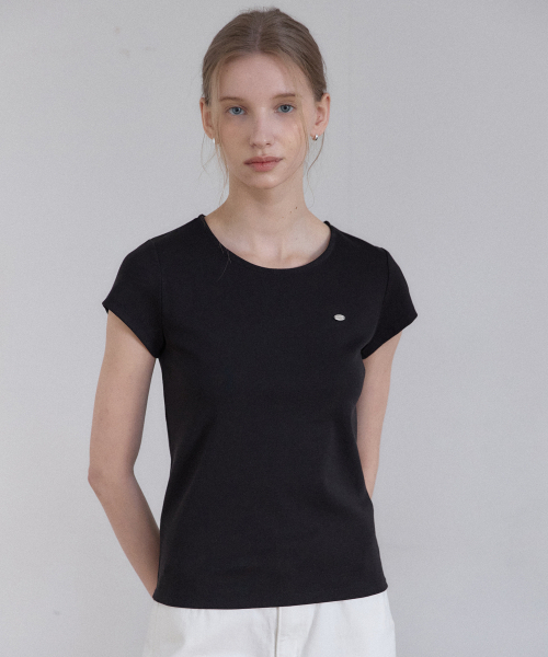 OURHOPE(アワーホープ)の「ロゴシルキー スリムフィットTシャツ - ブラック(Tシャツ/カットソー・レディース・ブラック・ONE)」の1枚目の写真