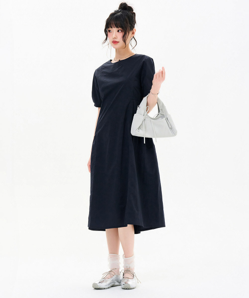 CHASECULT(チェイスカルト)の「レディース クルーネック シャーリング 半袖ワンピース-FBRG6173C04(ワンピース・レディース・ネイビー・85/90)」の2枚目の写真