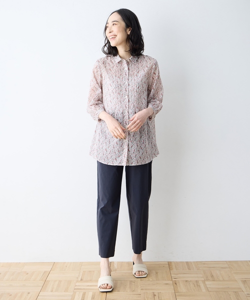 DECOY SINCE 1981(デコイシンスイチキュウハチイチ)の「【Liberty】花柄リバティシアーピンタックブラウス(シャツ/ブラウス・レディース・ブルー/ピンク・9号/11号/13号)」の9枚目の写真