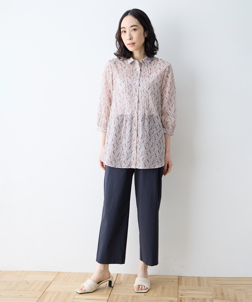 DECOY SINCE 1981(デコイシンスイチキュウハチイチ)の「【Liberty】花柄リバティシアーピンタックブラウス(シャツ/ブラウス・レディース・ブルー/ピンク・9号/11号/13号)」の10枚目の写真
