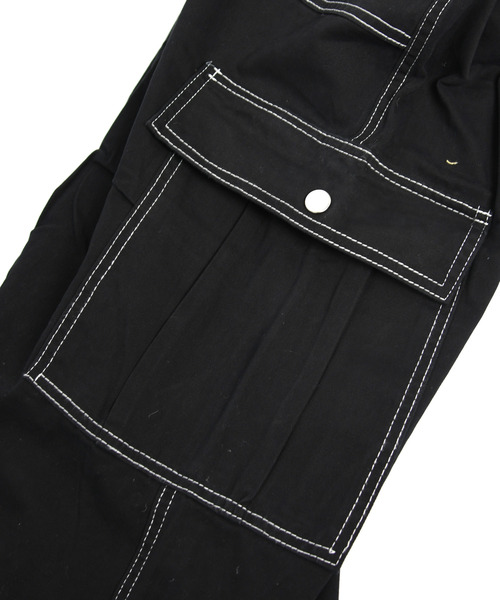 neos(ネオス)の「【neos】配色ステッチ ワイドカーゴ バミューダパンツ メンズ レディース クロップド丈 膝下丈 ハーフパンツ ユニセックス(カーゴパンツ・メンズ・ブラック/ホワイト・LARGE/MEDIUM/X-LARGE)」の18枚目の写真