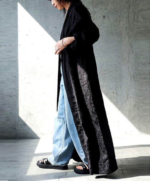 antiqua（アンティカ）の「綿100  テーラード ロングジャケット（テーラードジャケット・レディース・ブラック・ONESIZE）」の13枚目の写真